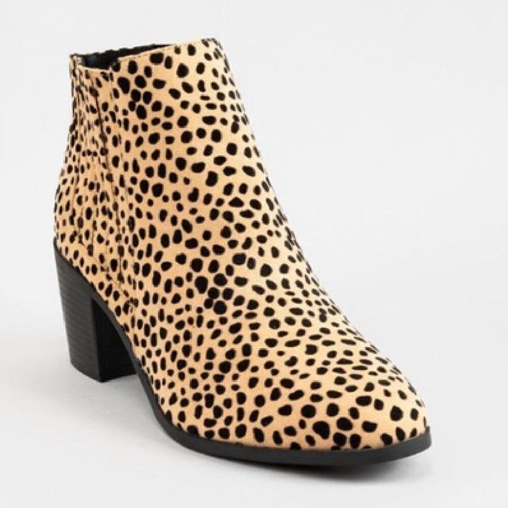 Qupid Topanga Leopard Ankle Booties 6.5 7 8 8.5